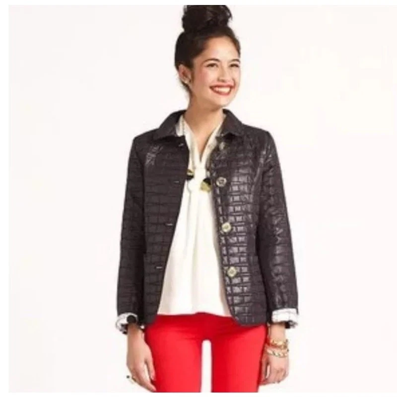 Giacca cappotto trapuntato Kate Spade donna firmato Spade piccoli bottoni oro