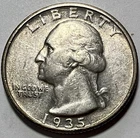 1935-D ~ 25C ~ U.S. Washington Quarter ~ 90% Silver ~ Circulated ~ Denver Mint