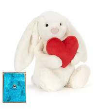 2026 Jellycat bashful red love heart bunny; Bunny jellycat bunny free dust bag