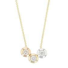 Bubbles by EFFY .60ctw Diamond Bezel Frame 18" Necklace 14k Multi-Tone Gold