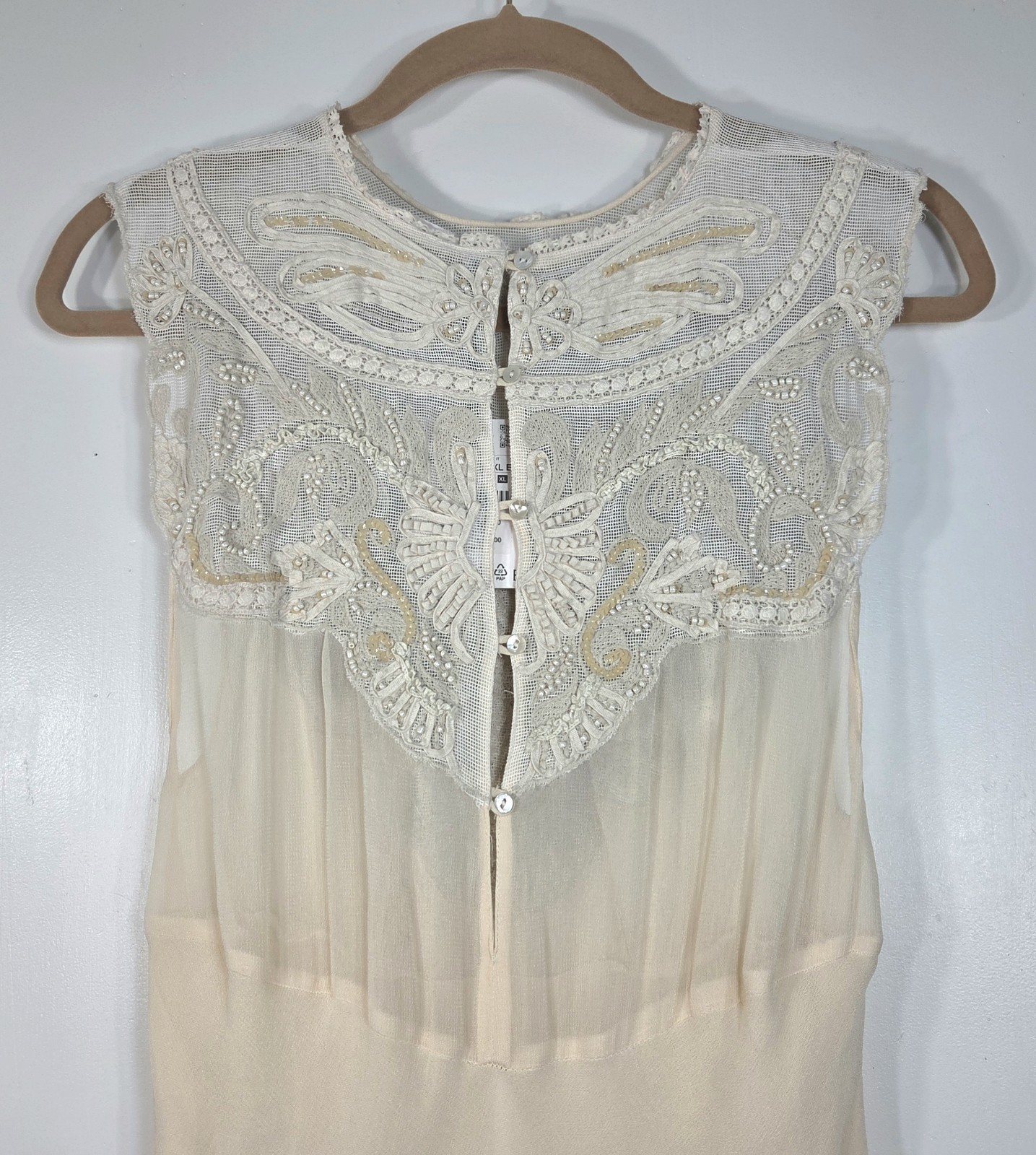 NWT ZARA LINGERIE LIMITED EDITION EMBROIDERED BEADED MAXI DRESS WOMEN'S SIZE XL image 5