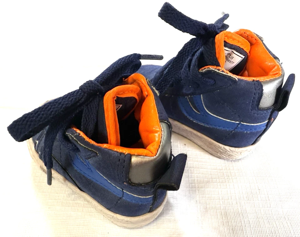 Toys R Us Sneakers Toddler 2 Blues Orange White High Top - Image 2 of 4