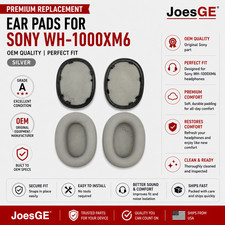 OEM Sony WH-1000XM6 Ear Cushions Silver Pair Left Right New Original Parts