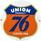 VINTAGE UNION 76 GASOLINE PORCELAIN SIGN GAS STATION PUMP PLATE MOTOR OIL AUTO