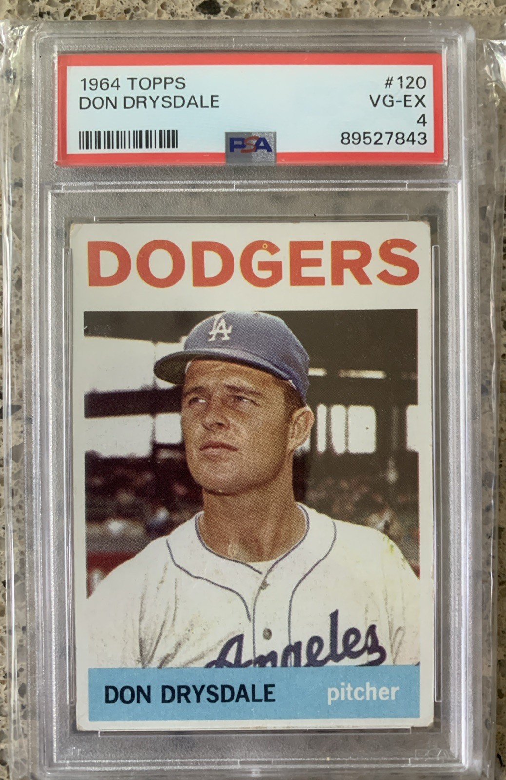 1964 Topps #120 Don Drysdale PSA 4 Graded Baseball Card MLB Los Angeles Dodgers