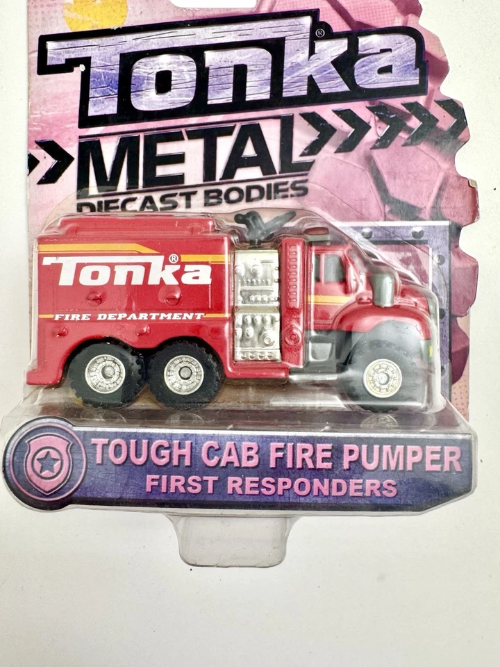 Tonka Metal Diecast Bodies Tough Cab Fire Pumper First Responders Aged Card - Image 2 of 4