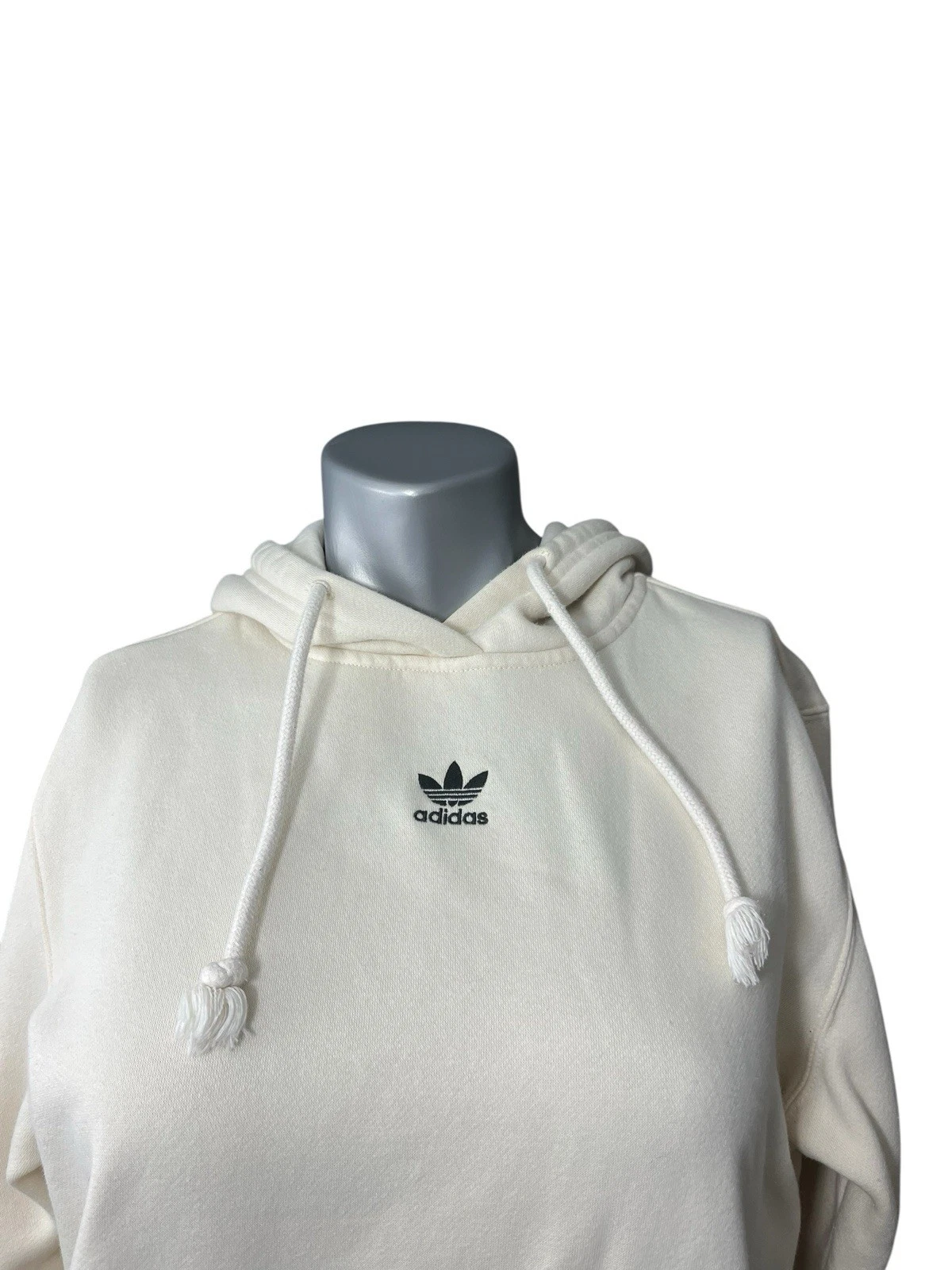 OFF WHITE Adidas Essentials Oversized Women's Size S Small Hoodie Ivory Sweatshirt White
