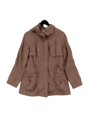 Clements Ribeiro Damen Mantel UK 10 hellbraun Polyester mit Nylon Anorak