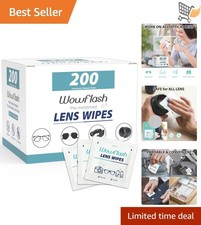 Lens Wipes 200 Count Pre-Moistened Eyeglass and Camera Lens Cleaner for Optical