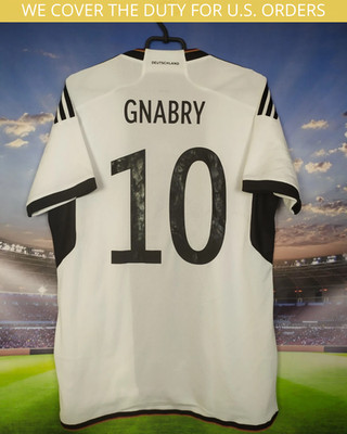 Gnabry Germany Team Jersey Home Football Shirt White Adidas Mens Size L