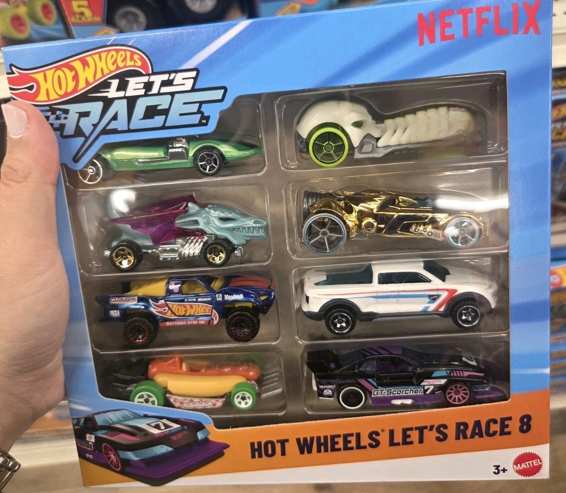 HOT WHEELS LET'S RACE 8 NETFLIX SET NEW STREET WIENER, GT-SCORCHER