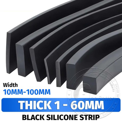#ad Black Solid Square Silicone Rubber Strip Sealing Gasket High Temp Width 10 100mm $509.39