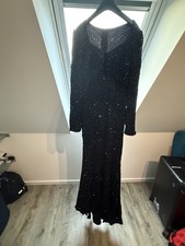 Show Pailletten Kleid, M-L  Abendkleid,CSD,Travestie,Drag Queen,Bühne,Schwarz