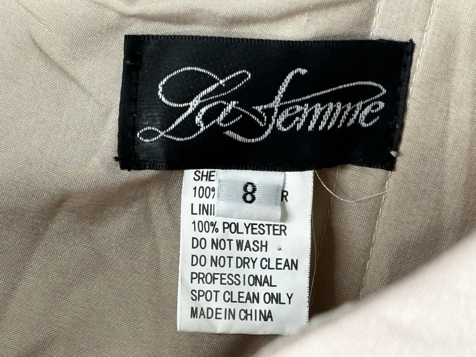 Платье La Femme с бисером размер 8 золотистый акцент шампанское с ручкой - Изображение 4 из 4