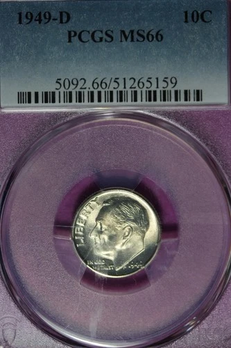 1949 D PCGS MS66 ROSEVELT DIME #B51685