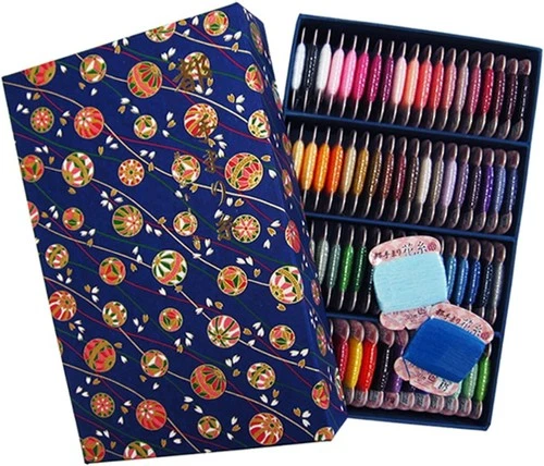 Fujix Miyako Temari Embroidery Thread Set 75 Colors x 30m Decorative Sewing - product listing photo