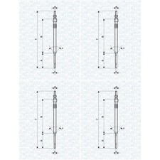 4x MAGNETI MARELLI GLÜHKERZEN 062900060304 passend für 4-ZYLINDER CITROËN
