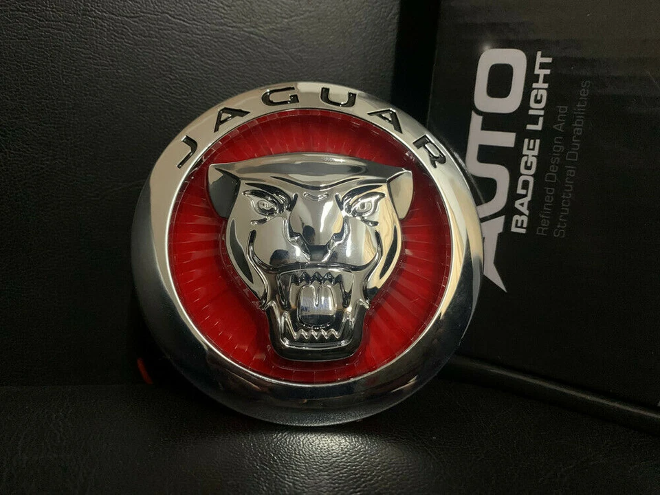 Jaguar 86MM LED Badge Front Grille Emblem For Jaguar XF XJ XJL XK Red Growler - Image 2 of 4