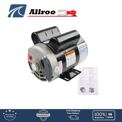 3450 RPM 3.7 HP 230V Electric Motor Compressor Duty 56 Frame 1 Phase 5/8'' Shaft