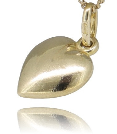 Yellow Gold LOVE HEART CHARM or PENDANT Guaranteed Genuine 9ct 9k Gold - Foto 3 di 10