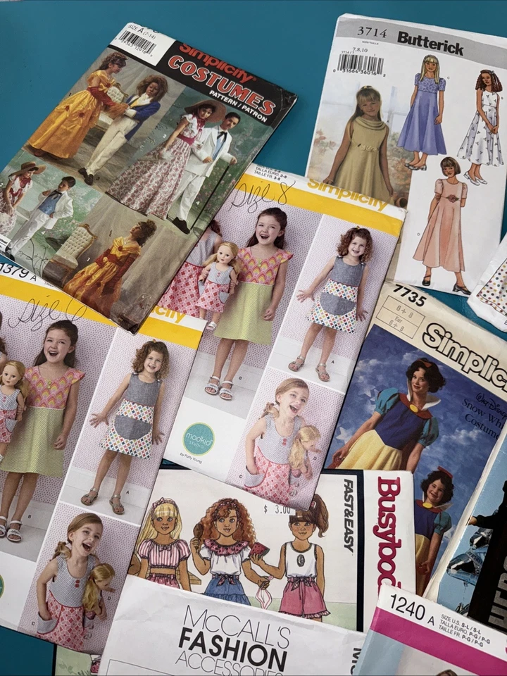 Lot of 17 Sewing Patterns Kids Girls Costumes Simplicity McCall’s Vintage + New - Image 4 of 4