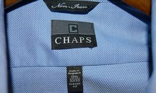 Designer - Chaps - Men's solid blue medium dress shirt