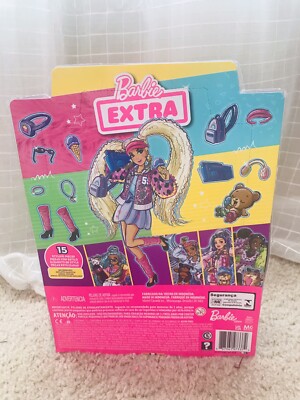 Barbie EXTRA N°8 Blonde – Veste Varsity Rose & Ourson, 2020, Mattel GYJ77, Neuf
