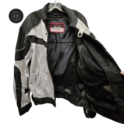 BILT Motorcycle Racing BLM13 White Black Armored Padded OUTER JACKET Men's M/T