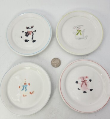 HIPPITY HOP 2005 Hello Spring Set of 4 EASTER children's 4'' plates