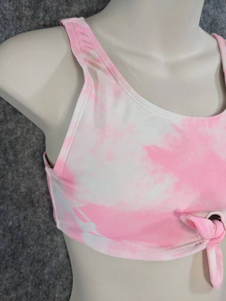 Старый темно-синий бикини купальник женщин 16 XXL 2 изделия розовый белый акварель галстук деталь - Изображение 3 из 4