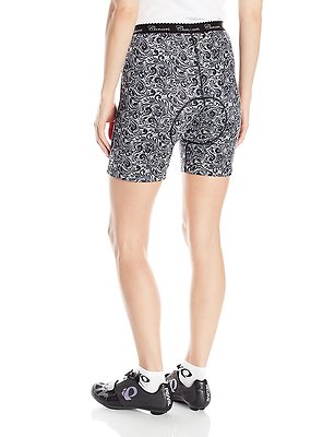 Canari Women's Crazy Lily Liner Gel Cycling Shorts Black Flower Size L