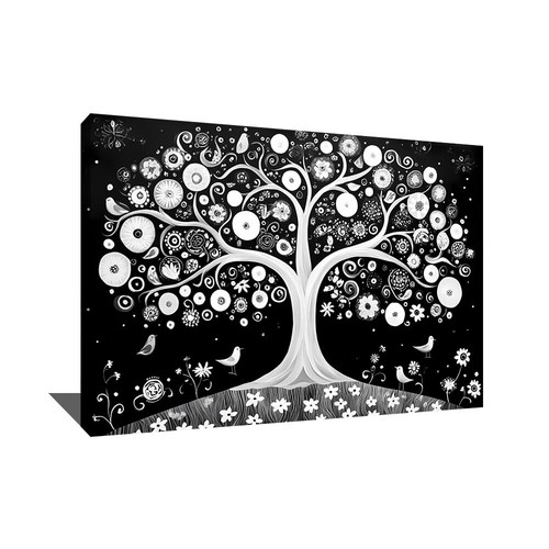 Celtic Tree Of Life Canvas Wall Art Spiritual Gift Zen Decor Bedroom Black White - Picture 9 of 10