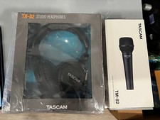TASCAM TM-82 Dynamic Microphone and TH-02 Studio headphones