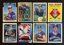 TOPPS TIFFANY - TOM HENKE - 8 CARD LOT - 86-87-88-88AS-89-90-90B-91