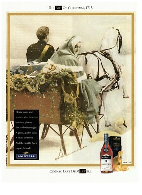1991 Martell Cordon Bleu Cognac Christmas Vintage Print Advertisement