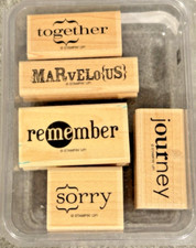 Stampin Up IN A WORD 5 Pc Rubber Stamp Set Remember Sorry Journey  More