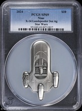 2024 $10 Niue Star Wars X-34 Landspeeder 3 Oz Silver Coin Pcgs Sp 69