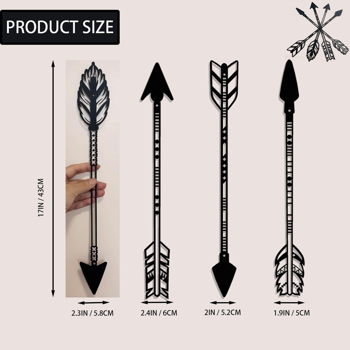 DUOOLN Metal Arrow Wall Decor Native American Wall Art Farmhouse