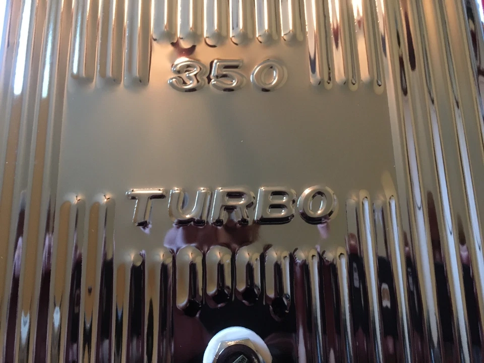 GM Chevy Turbo 350 Chrome Automatic Transmission Pan - Stock High Capacity TH350 Foto 2 de 4