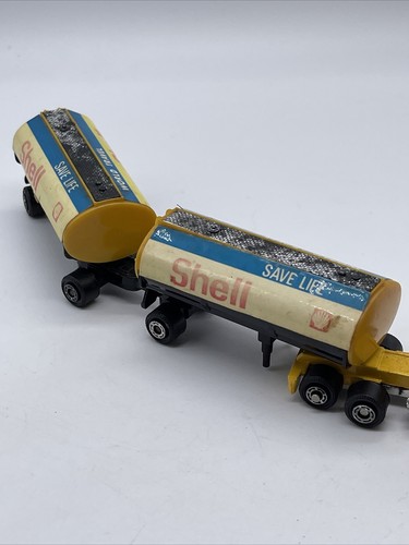 SHINSEI MINI POWER - YELLOW GMC TRUCK AND SHELL TANKER TANDEM - 1:128/HO SCALE - Picture 4 of 12