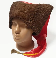 Ukrainian Papakha Natural Astrakhan Karakul Fur Army Hat Handmade