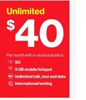 $50 Unlimited 5G Data Verizon prepaid plane ( $39.99 A Month )