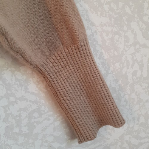 Forte Womens 100% Cashmere Sweater Turtleneck Long Sleeve Cableknit Tan Medium - Picture 3 of 5