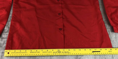 Vintage Sears Red Blouse 100% Polyester 70s Shirt Womens Size 14 - Picture 9 of 12