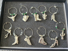 Silver Metal Charms / Wine Charms Boots Shoes Bull Cactus Charm Lot