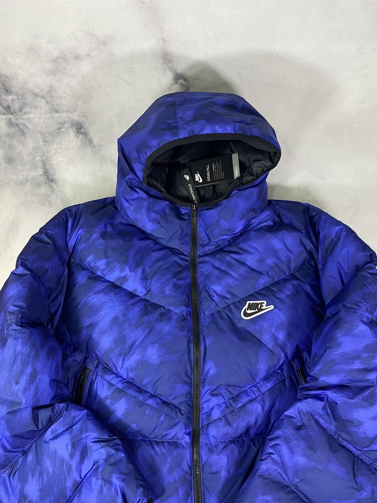 bed Gewoon hoek Nike Down Fill Wind Runner Blue Puffer Jacket CU4406-492 Men Size 3 XL  Short New | eBay