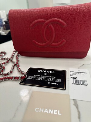 CHANELタイムレスCCウォレット Chanel Caviar Timeless CC Wallet On Chain WOC - Red | eBay