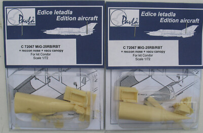 2x Pavla MiG-25RB /RBT Reccon Nose + Canopy Resin Conversion 1:72 for Condor Kit