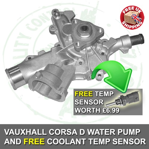VAUXHALL CORSA D WATER PUMP 2006 2015 1.0 PETROL 12 VALVE NEW COOLING