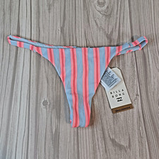 Billabong Surf Stripe Maya Bikini Bottom Morning sky blue and pink S